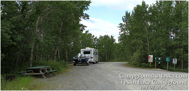 Teslin Lake Campground along the Alaska Hwy in the Yukon.